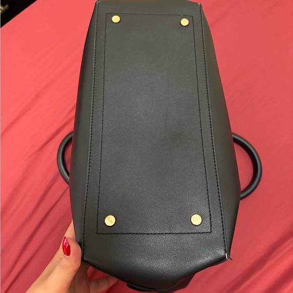 Topshop Black Structured Tote Bag with Gold Hardware - Picture 3 of 11